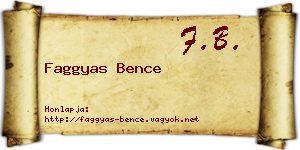 Faggyas Bence névjegykártya